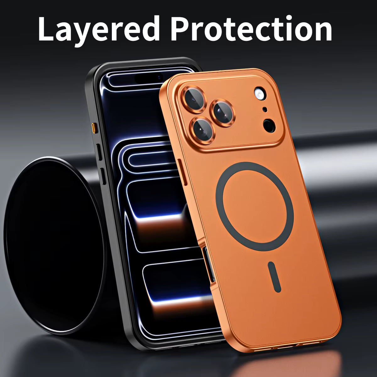 Aluminum Alloy Magnetic Charging Phone Case Shockproof Metal Frame Lens Protection Phone Cover for Iphone 17 16 15 Pro Max